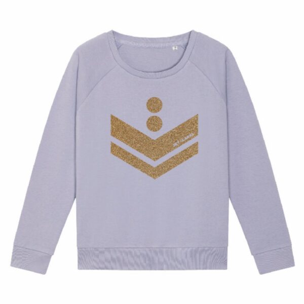 Sweater Gold Glitter Logo Lavendel
