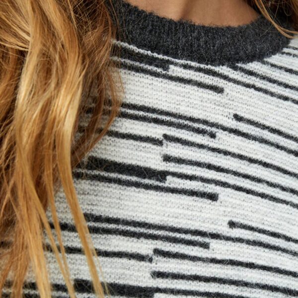 Marilou Knit Pullover Grey Stripe Minus