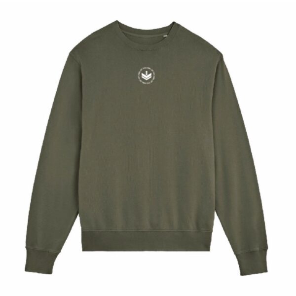 Sweater Round Brand Logo Vintage Army Green