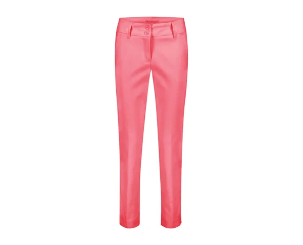 Red Button Diana Pants Coral